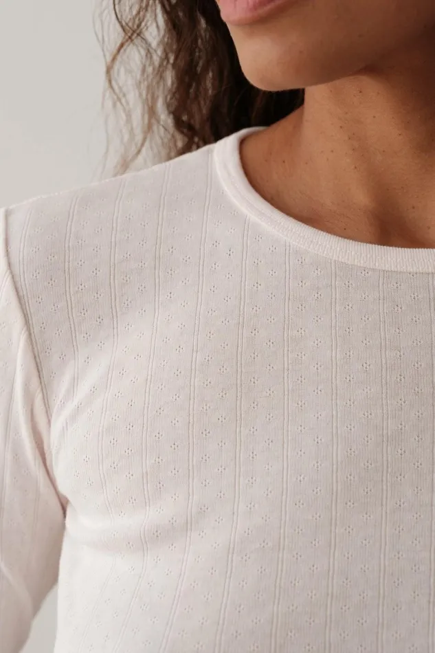 Women DONNI Tops The Pointelle Long Sleeve