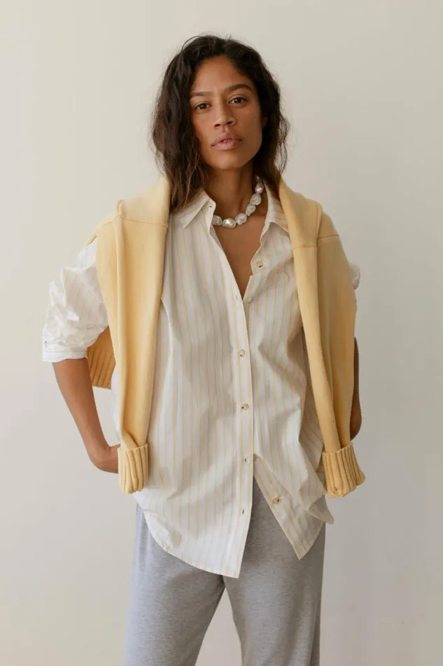 Women DONNI Tops The Pop Button Down