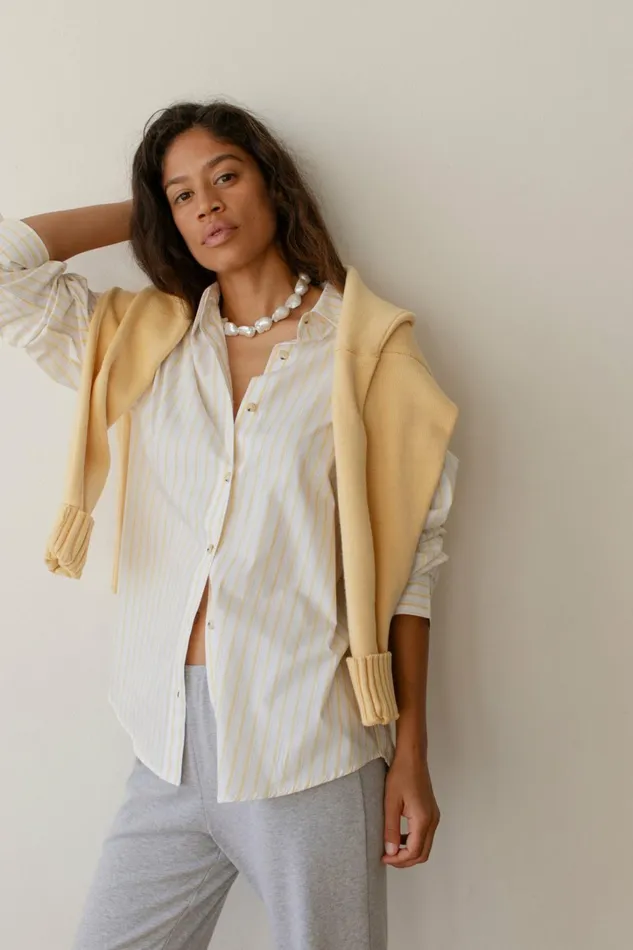 Women DONNI Tops The Pop Button Down