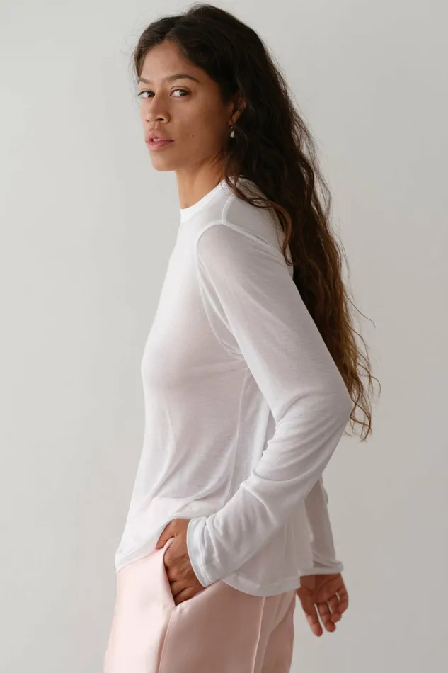 Women DONNI Tops The Silk Jersey Long Sleeve