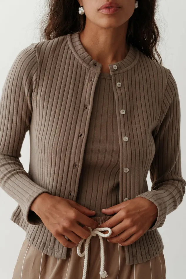 Women DONNI Tops The Sweater Rib Cardi
