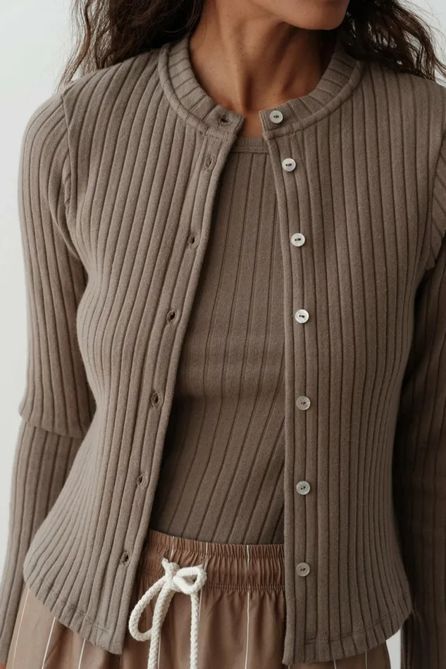 Women DONNI Tops The Sweater Rib Cardi