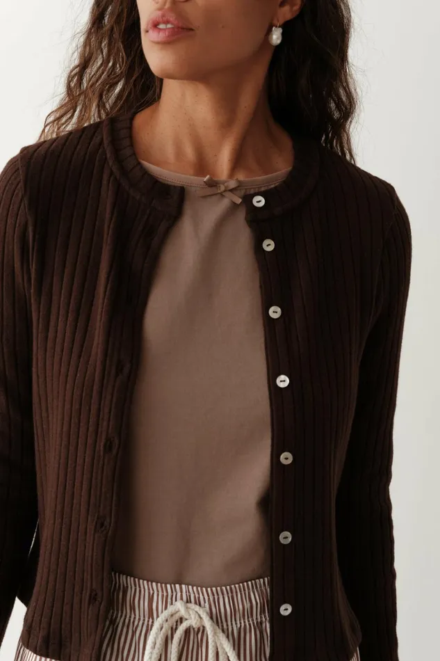 Women DONNI Tops The Sweater Rib Cardi