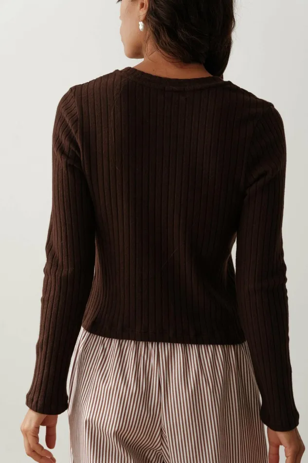 Women DONNI Tops The Sweater Rib Cardi