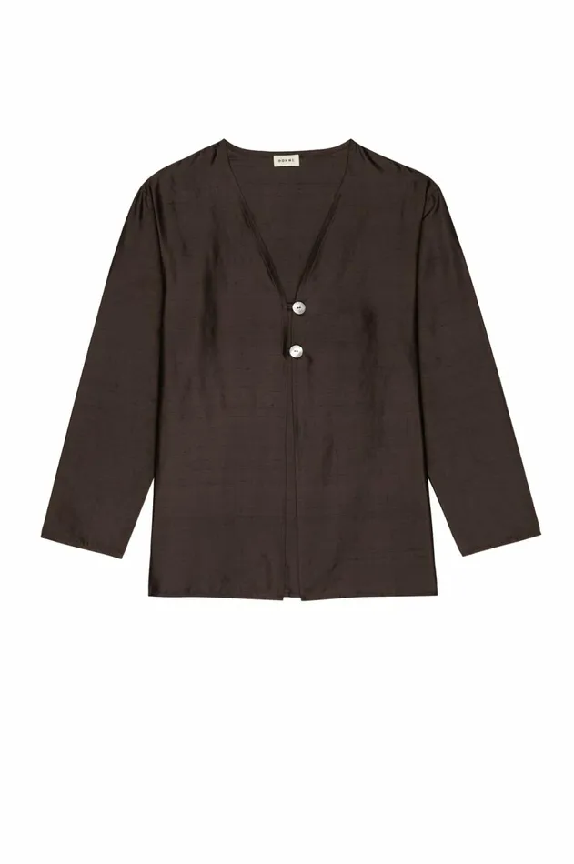 Women DONNI Tops The Taffeta Split Top