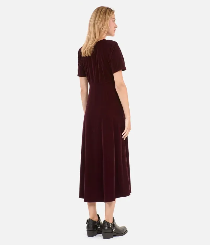 Women Dresses and Jumpsuits THE KOOPLES Long Burgundy Velvet Dress Women Dresses and Jumpsuits THE KOOPLES Long Burgundy Velvet Dress