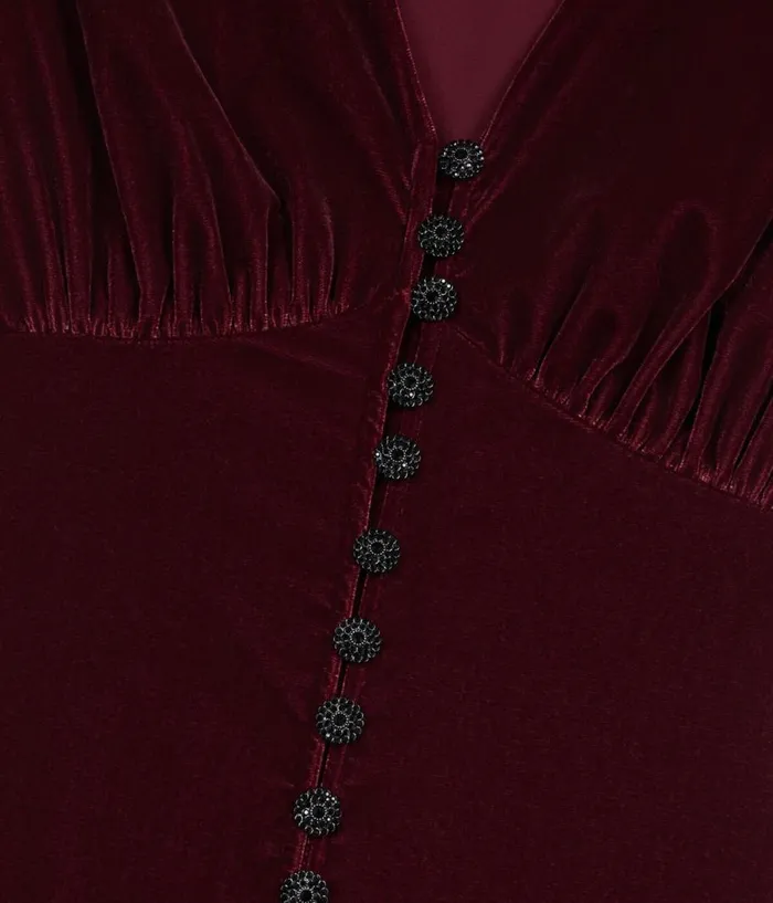Women Dresses and Jumpsuits THE KOOPLES Long Burgundy Velvet Dress Women Dresses and Jumpsuits THE KOOPLES Long Burgundy Velvet Dress