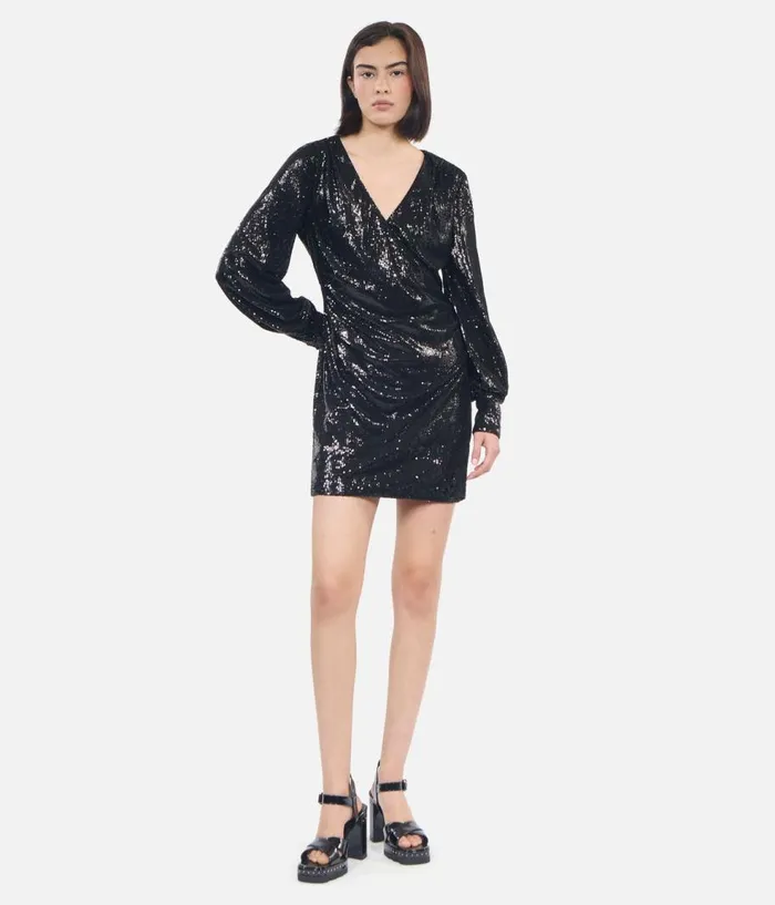 Women Dresses and Jumpsuits THE KOOPLES Short Black Sequin Dress