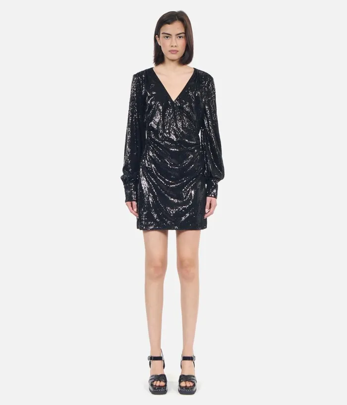 Women Dresses and Jumpsuits THE KOOPLES Short Black Sequin Dress