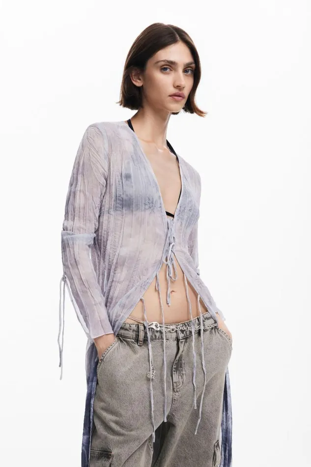 Women Dresses And Jumpsuits Desigual Vneck Blouse With Ruffles