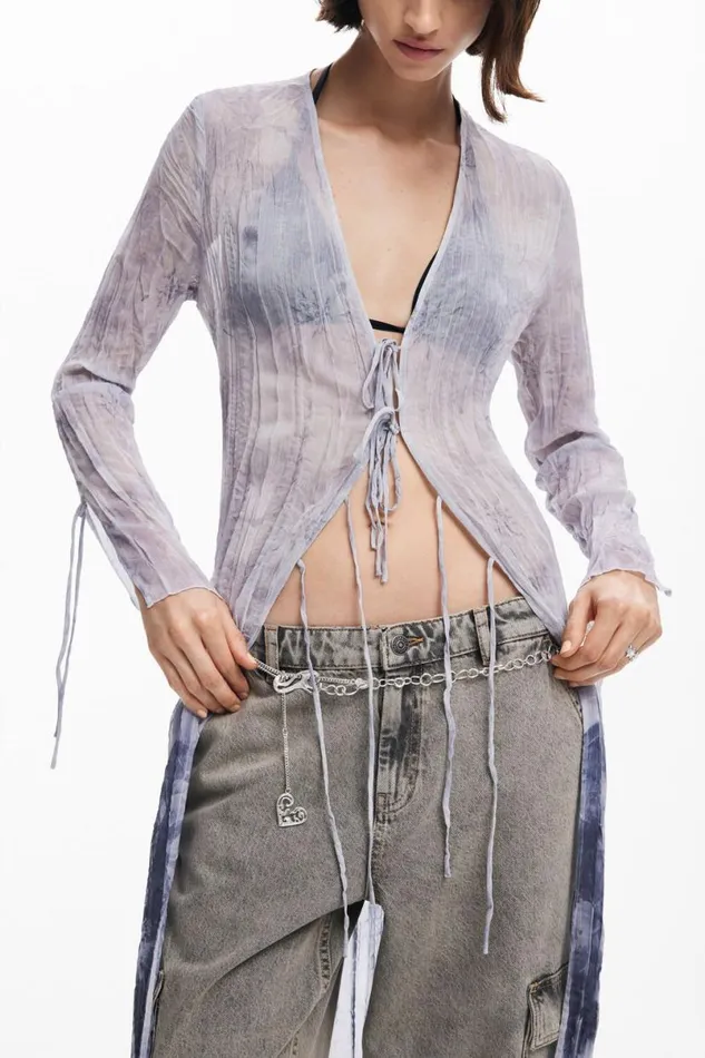 Women Dresses And Jumpsuits Desigual Vneck Blouse With Ruffles
