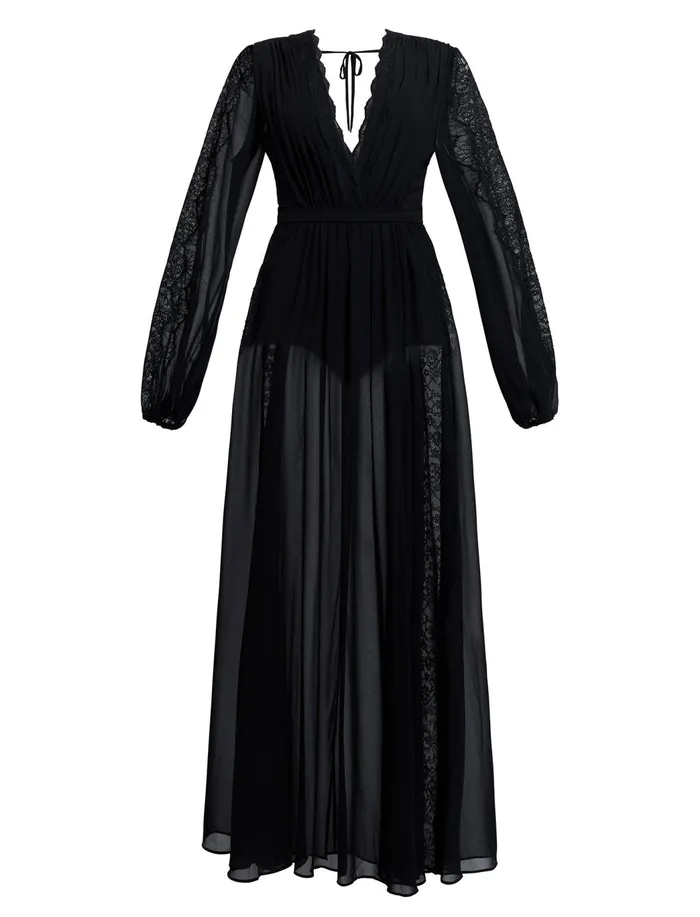 Women Dresses BCBG Nevaeh Long Sleeve Gown Black