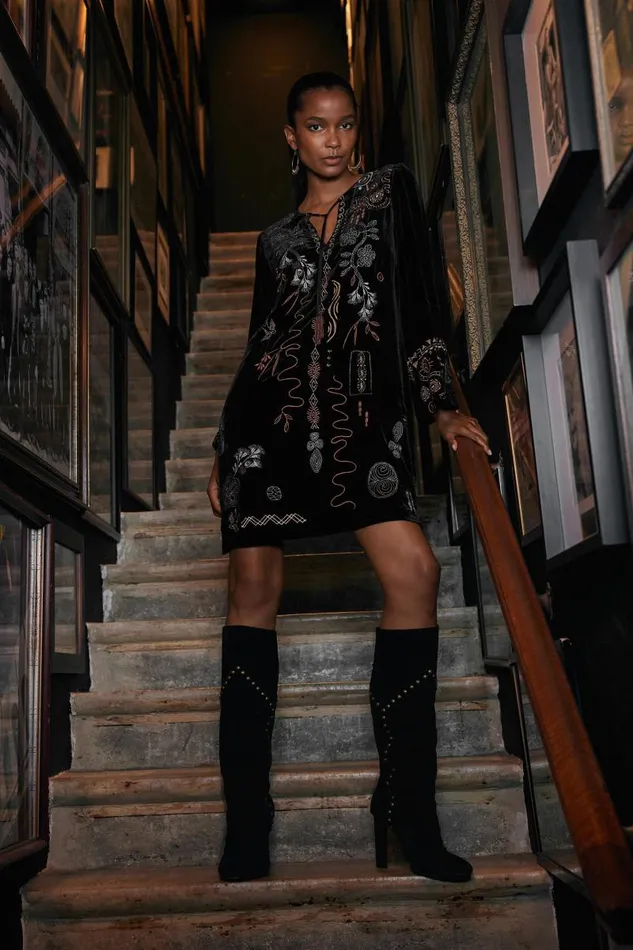Women Dresses Johnny Was KIMONO SLEEVE RELAXED DRESS Black