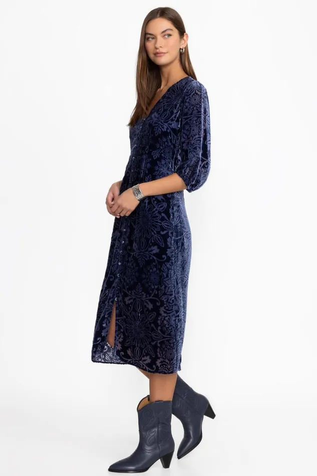 Women Dresses Johnny Was RYAN MIDI DRESS Sapphire Blue Women Dresses Johnny Was RYAN MIDI DRESS Sapphire Blue