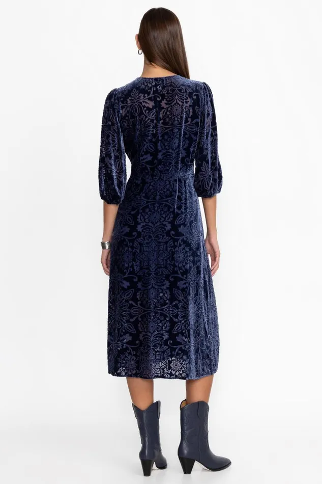 Women Dresses Johnny Was RYAN MIDI DRESS Sapphire Blue Women Dresses Johnny Was RYAN MIDI DRESS Sapphire Blue