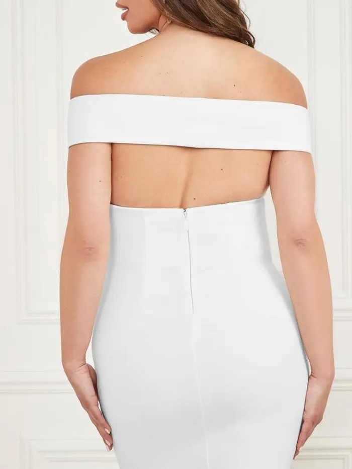 Women Dresses Marciano Dahlia OfftheShoulder Dress Pale Pearl Women Dresses Marciano Dahlia OfftheShoulder Dress Pale Pearl