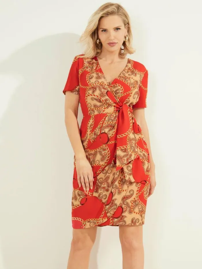 Women Dresses Marciano Paisley Chain Dress Paisley Chain Red