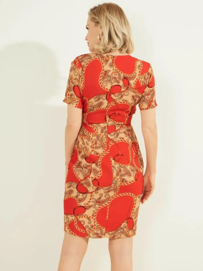 Women Dresses Marciano Paisley Chain Dress Paisley Chain Red Women Dresses Marciano Paisley Chain Dress Paisley Chain Red