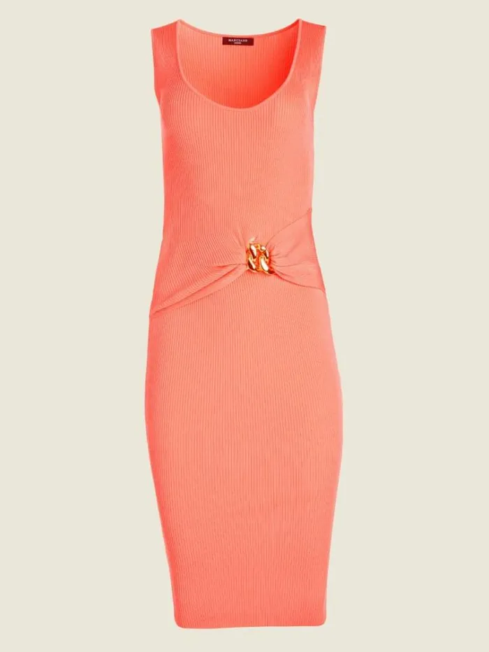 Women Dresses Marciano Veronique Ribbed Dress Coral Peonie Women Dresses Marciano Veronique Ribbed Dress Coral Peonie