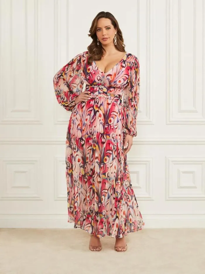 Women Dresses Marciano Wonderland Pleated Maxi Dress Wonderland Print