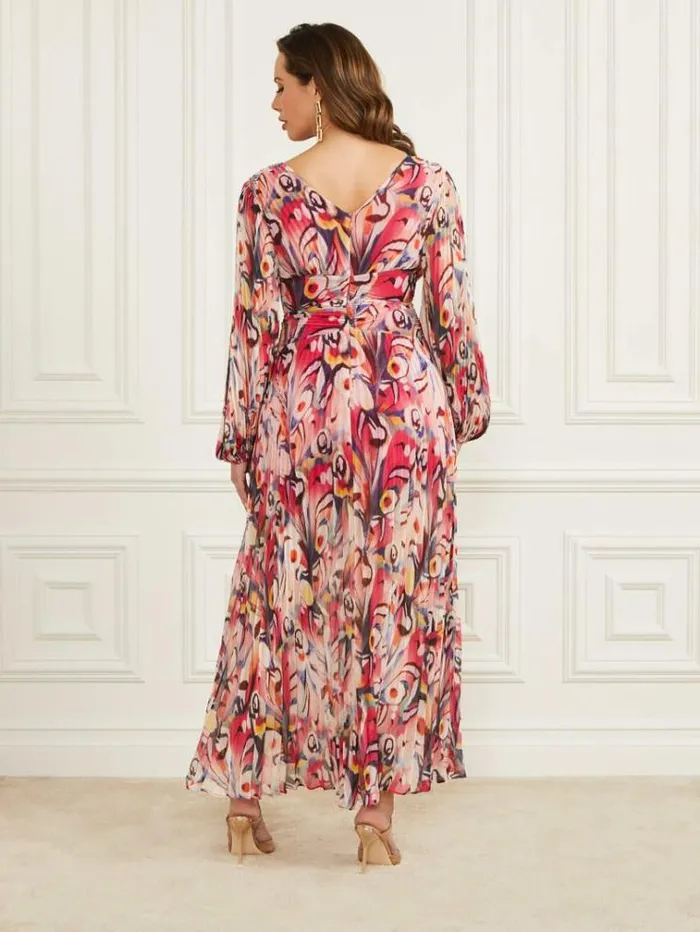 Women Dresses Marciano Wonderland Pleated Maxi Dress Wonderland Print Women Dresses Marciano Wonderland Pleated Maxi Dress Wonderland Print