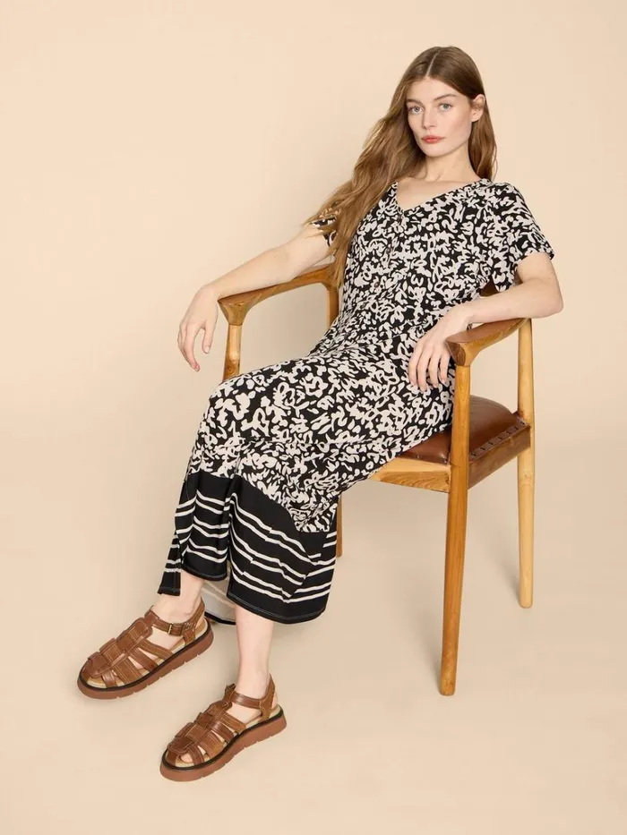 Women DRESSES White Stuff Amelia Jersey Dress Black Print