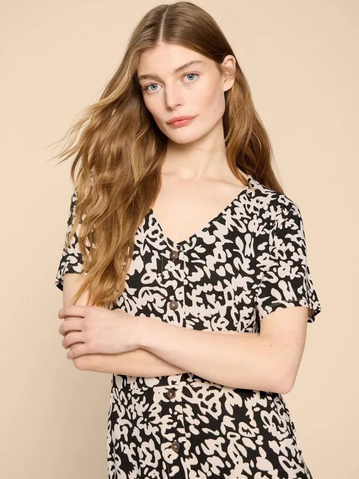 Women DRESSES White Stuff Amelia Jersey Dress Black Print