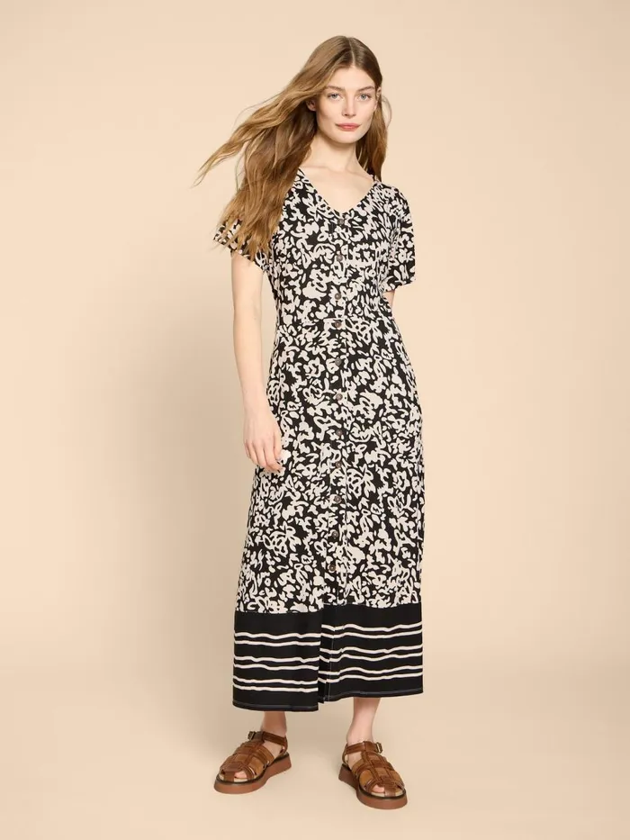 Women DRESSES White Stuff Amelia Jersey Dress Black Print