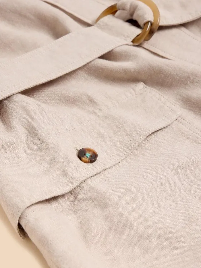 Women DRESSES White Stuff Hazel Linen Blend Shirt Dress Light Natural