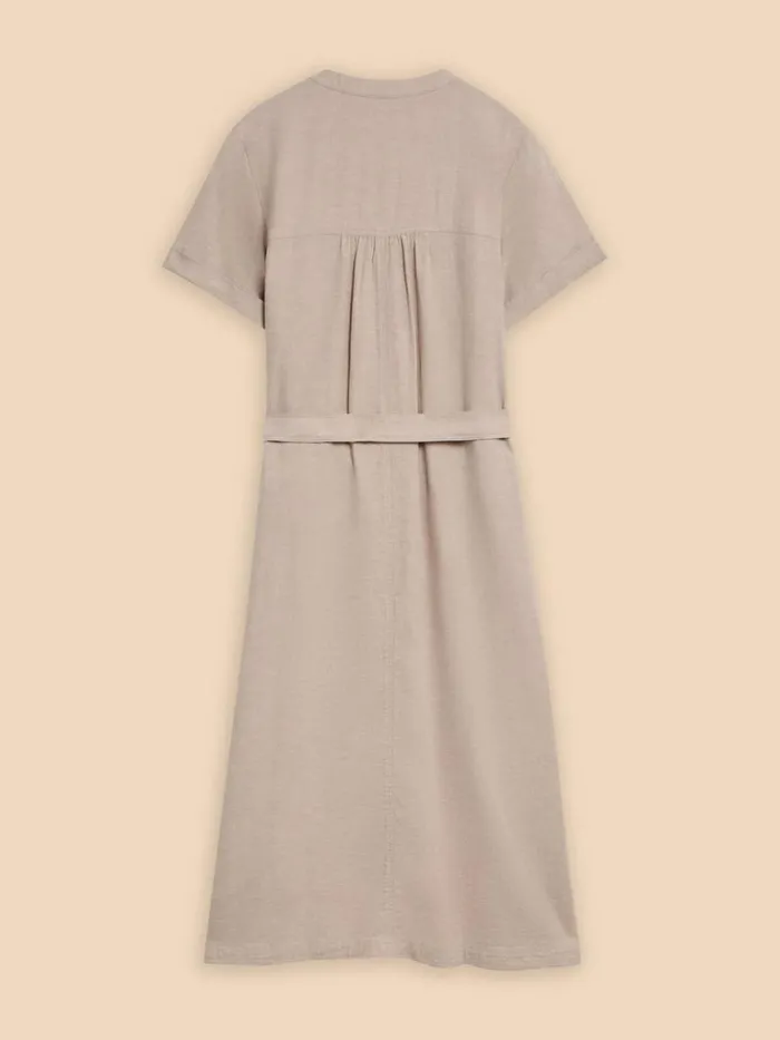 Women DRESSES White Stuff Hazel Linen Blend Shirt Dress Light Natural