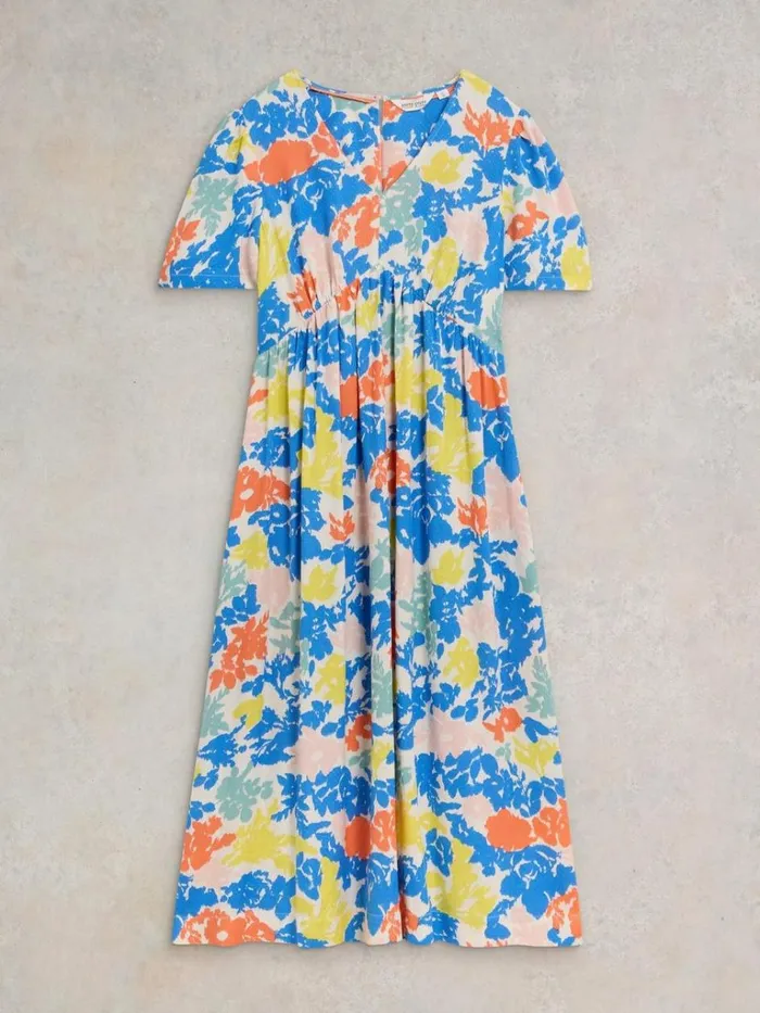 Women DRESSES White Stuff Lucy Eco Vero V Neck Dress Ivory Print Women DRESSES White Stuff Lucy Eco Vero V Neck Dress Ivory Print