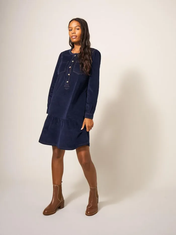 Women DRESSES White Stuff Norma Cord Dress Dark Navy Women DRESSES White Stuff Norma Cord Dress Dark Navy