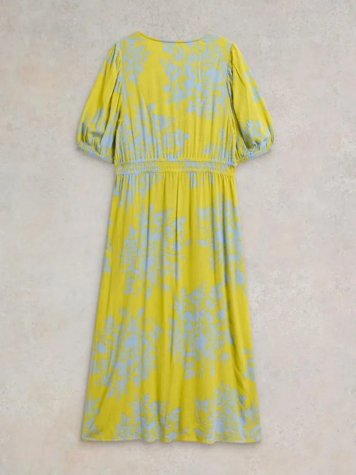 Women DRESSES White Stuff Salma Eco Vero Midi Dress Yellow Print Women DRESSES White Stuff Salma Eco Vero Midi Dress Yellow Print