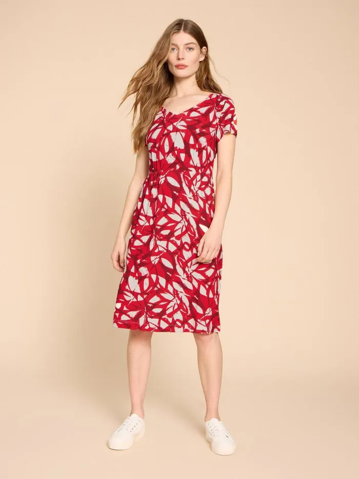 Women DRESSES White Stuff Tallie V Neck Jersey Dress Red Print Women DRESSES White Stuff Tallie V Neck Jersey Dress Red Print