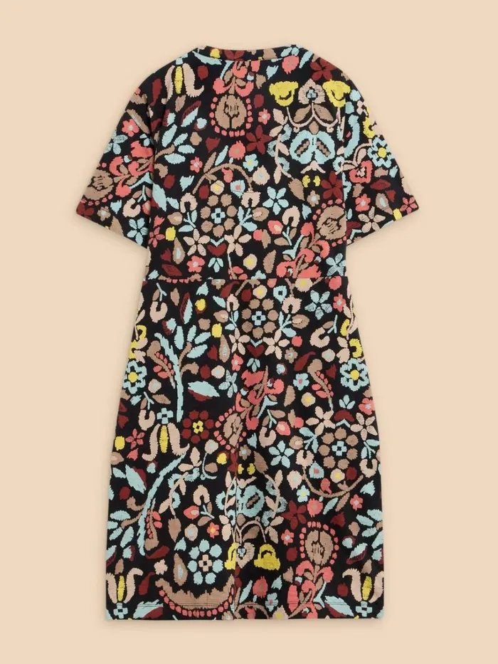 Women DRESSES White Stuff Tammy Cotton Printed Jersey Dress Grey Print Women DRESSES White Stuff Tammy Cotton Printed Jersey Dress Grey Print