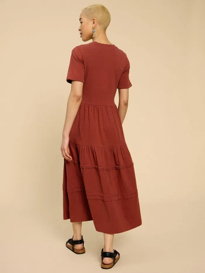 Women DRESSES White Stuff Vera Jersey Midi Dress Dk Red