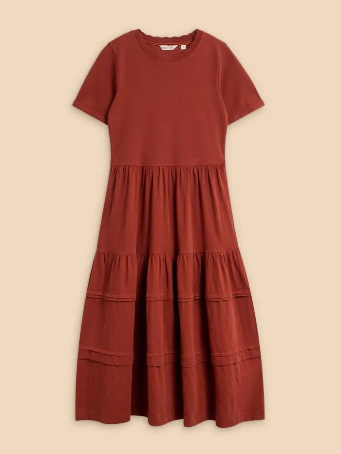 Women DRESSES White Stuff Vera Jersey Midi Dress Dk Red