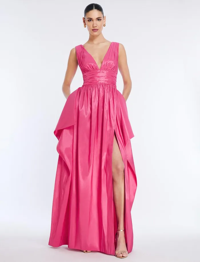 Women Evening Dresses and Gowns BCBG Phoenix Plunging VNeck Gown Bright Rose