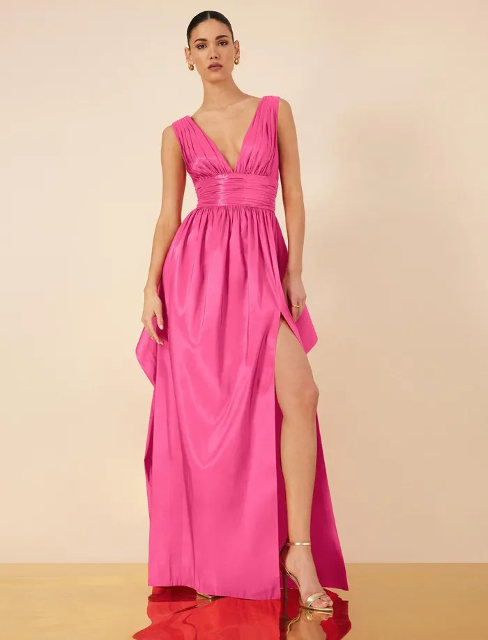 Women Evening Dresses and Gowns BCBG Phoenix Plunging VNeck Gown Bright Rose