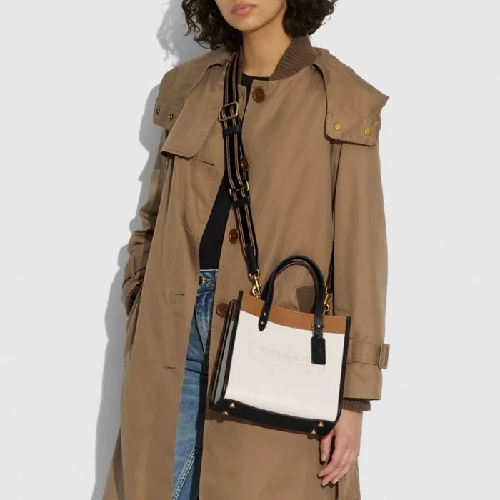 Women Field Tote 22 In Colorblock With Coach Badge Brasschalk Multi Coach Totes and Carryalls