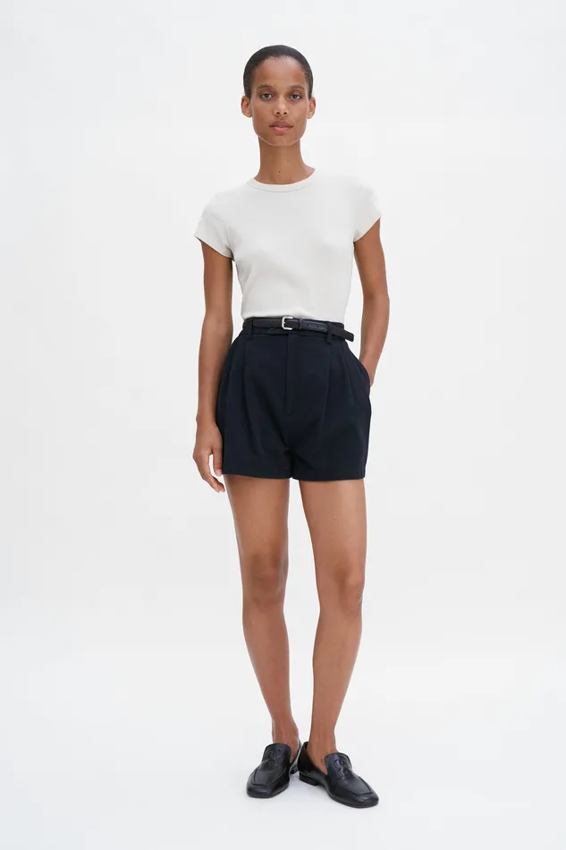 Women Fine Rib Tee Dusty Beige Tops and TShirts filippak