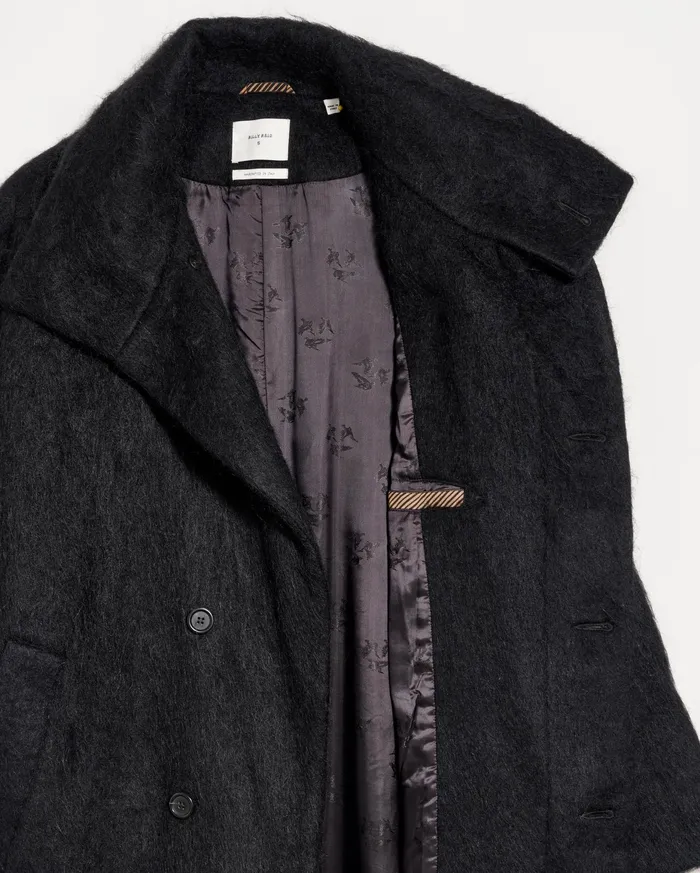 Women Funnel Neck Coat Black Billy Reid Jackets and Outerwear