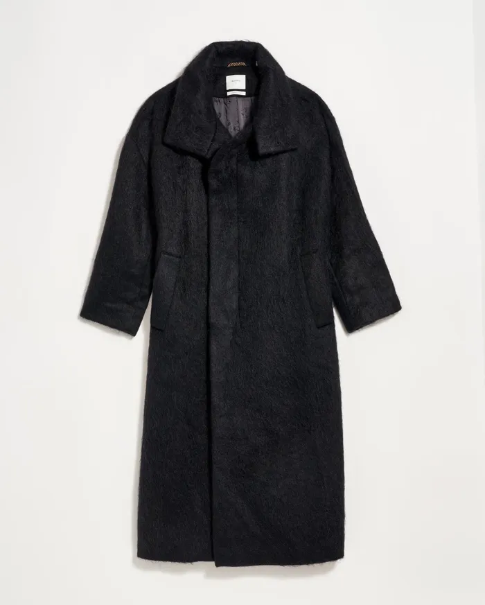 Women Funnel Neck Coat Black Billy Reid Jackets and Outerwear