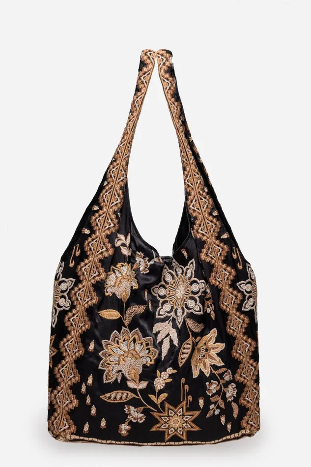 Women Handbags Johnny Was SLOUCHY TOTE Black
