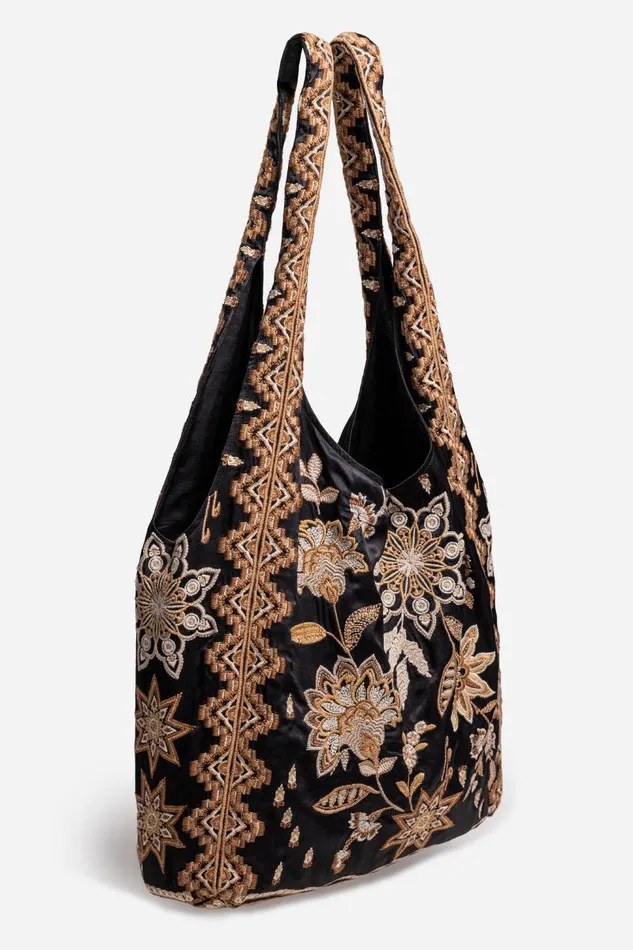 Women Handbags Johnny Was SLOUCHY TOTE Black