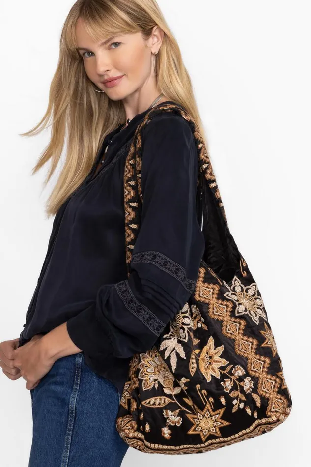 Women Handbags Johnny Was SLOUCHY TOTE Black