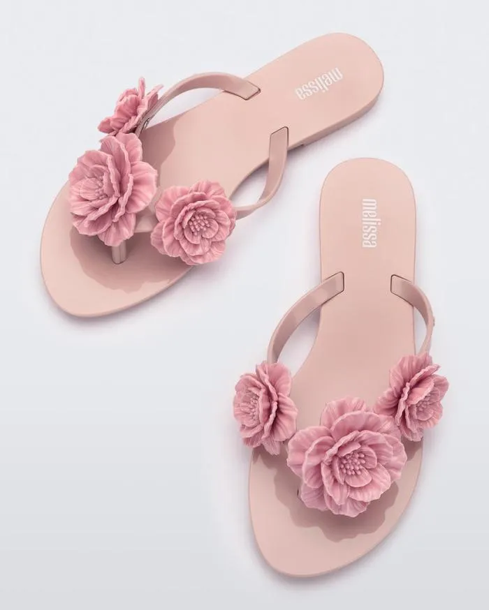 Women Harmonic Springtime Pink Melissa Flip Flops