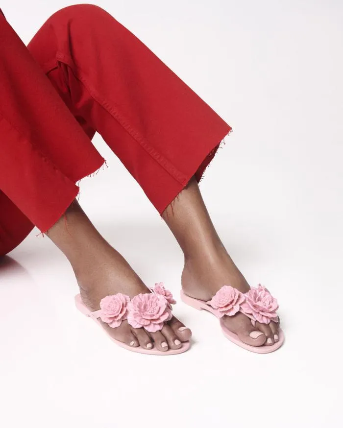 Women Harmonic Springtime Pink Melissa Flip Flops