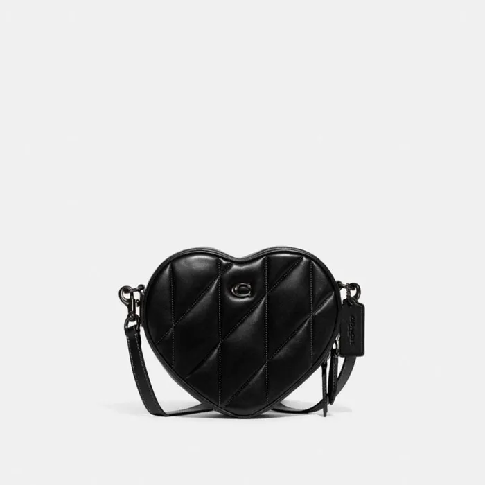 Women Heart Crossbody With Quilting Pewterblack Coach Crossbody Bags