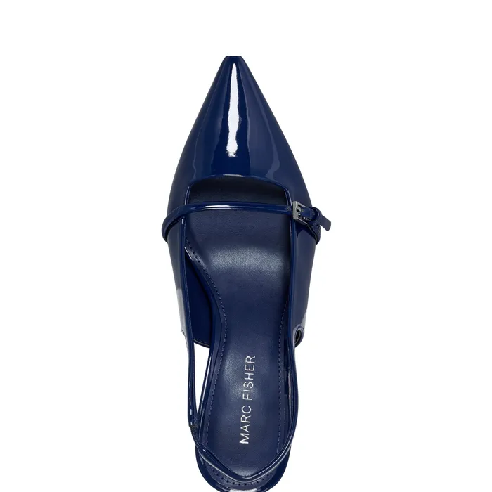 Women Heels and Pumps Marc Fisher Alorie Slingback Pump Navy Patent